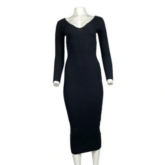 Midi Sweater Dress Black - Picture 1 of 3